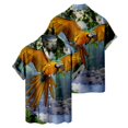 thumbnail image 2 of Camisa De Botones Para Hombre Nueva camisa de manga corta holgada informal con estampado digital 3d y estampado de (Gold, L), 2 of 5