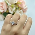 thumbnail image 5 of Art Deco Marquise Ring Blue Sapphire CZ 925 Sterling Silver Size 10, 5 of 7