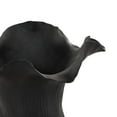 thumbnail image 5 of DecMode 11" Abstract Floral Inspired Black Ceramic Vase with Wavy Folded Rim and Linear Grooves, 5 of 9