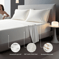 thumbnail image 3 of TOP SELL 100 % Cotton Luxury Sheet Sets 4 Pieces 600 Thread Count set includes Fitted sheet (all round elastic) Flat sheet and two Pillowcases (envelope closer), 3 of 6