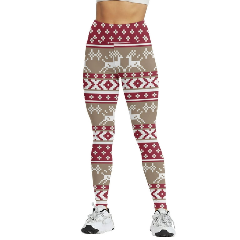 Gibobby Yoga Pants Cargo Pants Womens Warm Leggings Pack Christmas Print  Series High Waist Women's Tights Compression Pants For Leggings for Tall