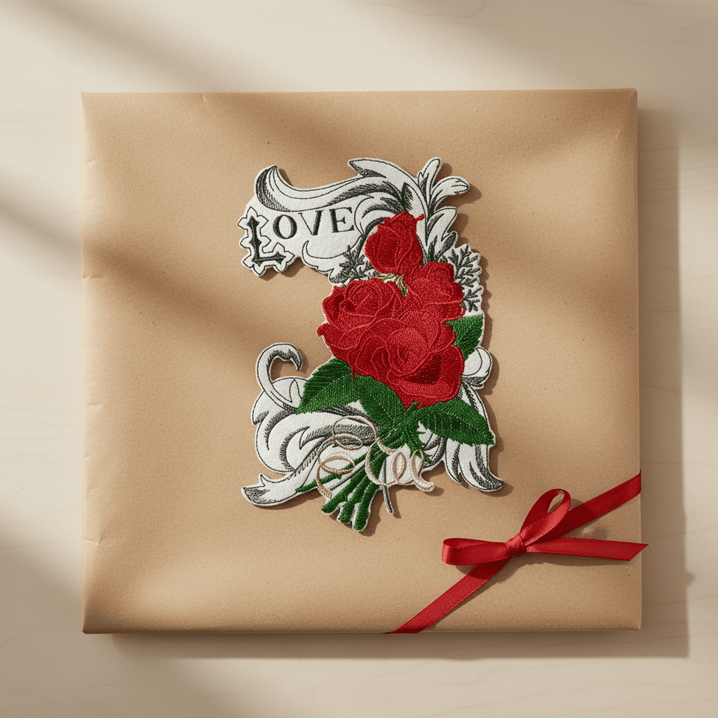 BeyondVision Custom Romantic Rose[ Love with Roses] Embroidered Iron on/Sew Patch [7" 5"]