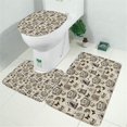 thumbnail image 2 of Beige Curiosity Shoppe Pattern Bathroom Rugs Sets 3 Piece,Toilet Cover Set,Absorbent Non Slip Bathroom Mats Sets with U-Shaped Contour Rug Toilet Rug Set, 2 of 5