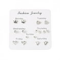 thumbnail image 4 of 7 Pairs Of Simple Travel Set Earrings Temperament Fashion Earrings, 4 of 8