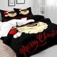thumbnail image 3 of LUVIVIHOME 3PCS African American Santa Claus Christmas Duvet Cover Queen Bedding Set, Boys Girls Kids Bedding, Funny Winking Black Santa Holiday Xmas Gifts Black Comforter Quilt Cover, 2 Pillow Shams, 3 of 7