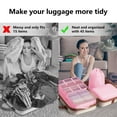 thumbnail image 7 of Packing Cubes for Travel, 8Pcs Travel Cubes Set Foldable Waterproof Suitcase Organizer Luggage Storage Bag, Pink, 7 of 7