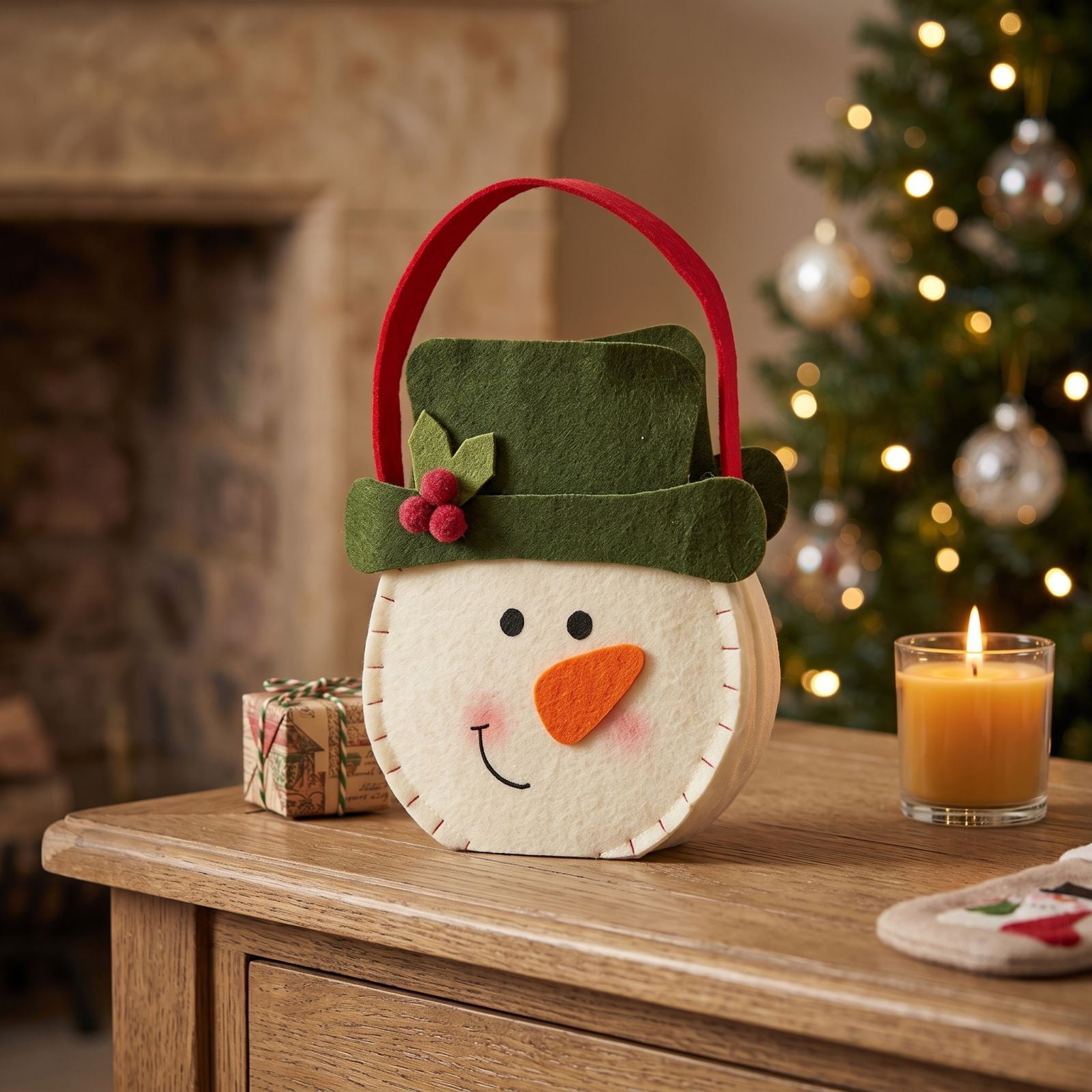 Christmas Gift Bag Embroidered Drawstring Pouch Apple Gift Holder Holiday Present Bag Elegant Cloth Packaging for Christmas Eve Party Home Table Decoration Festive Gift Wrapping