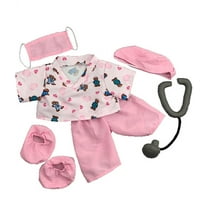 Plush Gear Pink Scrubs Outfit for Teddy Bear and Stuffed Animals