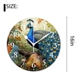 thumbnail image 2 of 16 Inch Wall Clock Battery Operated Silent Clock Decorative for Office, Kitchen, Outdoor, Living Room，Peacock Animal Design, 2 of 4