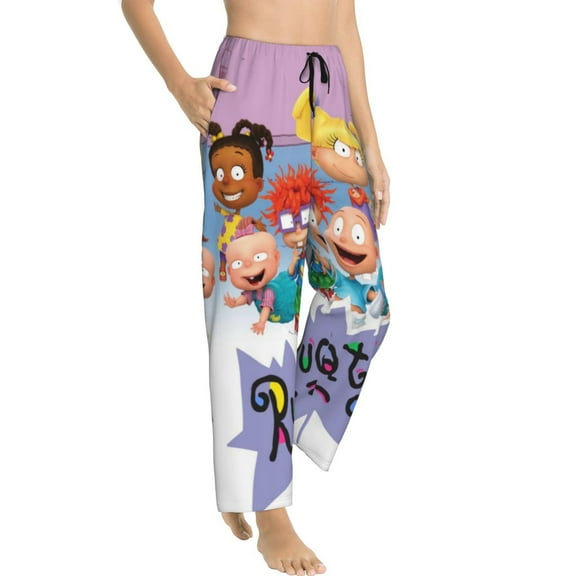Womens Rugrats Pajama Pants Sleepwear Pajamas Vacation Sleep Pant With Pockets