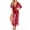 Red, variant on Ichuanyi Long Dress Nightdress Sexy Underwear Lace Cardigan Long Skirt Nightgown Suit