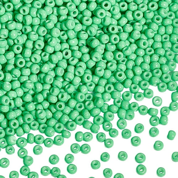 11/0 Glass Seed Beads Baking Varnish Opaque Colours Round Dark Sea Green 2x1.5mm Hole: 0.8mm about 100g/box