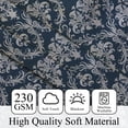 thumbnail image 3 of Mizhona Blue Blackout Curtains for Bedroom, Bohemia Floral Printed Room Darkening Curtains Set of 2,42"x63", 3 of 5
