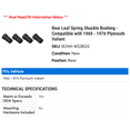 thumbnail image 2 of Rear Leaf Spring Shackle Bushing - Compatible with 1960 - 1976 Plymouth Valiant 1961 1962 1963 1964 1965 1966 1967 1968 1969 1970 1971 1972 1973 1974 1975, 2 of 2