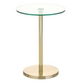 thumbnail image 7 of mDesign Metal/Glass Top Round Accent Side/End Drink Table Furniture, Soft Brass, 7 of 7
