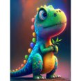 thumbnail image 1 of Pintura de diamante 5D DIY Kit de dinosaurio de taladro redondo completo Artesanía de decoración del hogar(4) Hugtrwg Para estrenar, 1 of 9
