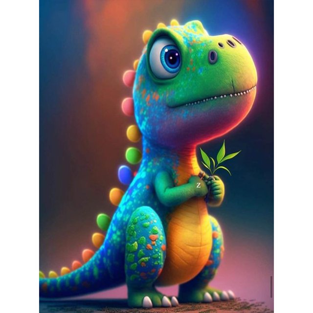 Pintura de diamante 5D DIY Kit de dinosaurio de taladro redondo completo Artesanía de decoración del hogar(4) Hugtrwg Para estrenar