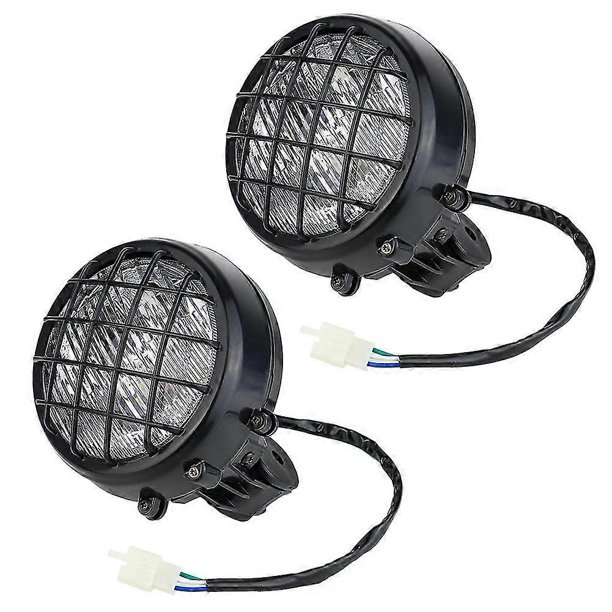 2pcs Headlight For Banshee 1987-2006 Lens Bulb Lamp Grill Warrior Headlights Assembly Lens Bulbs Li