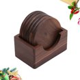 thumbnail image 3 of Juego de 6 soportes para tazas de nogal negro con aislamiento térmico, individuales, posavasos de madera, ideales para el hogar y restaurantes., 3 of 7