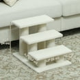 thumbnail image 3 of PawHut 3-Step Pet Stairs, Carpeted Cat Scratching Post, Beige, 3 of 10