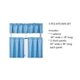 thumbnail image 5 of 3PC Set Light Blue Color Kitchen Window Dressing Lined Blackout Curtain Panel 2 Tier +1 Valance K-3, 5 of 5