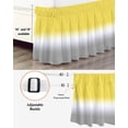 thumbnail image 3 of Gradient Color Bed Skirt Yellow to White Greyish Bed Skirts California King Size 16 Inch Drop, Wrap Around Dust Ruffle&nbsp;Bedskirt with Adjustable Elastic Belt for Queen Size Beds, 3 of 7