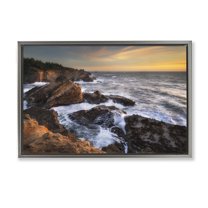 Stupell Industries Nautical Shore Acres Nautical & Beach Photography Gray Floater Framed Canvas Art Print Wall Art, 31 x 21