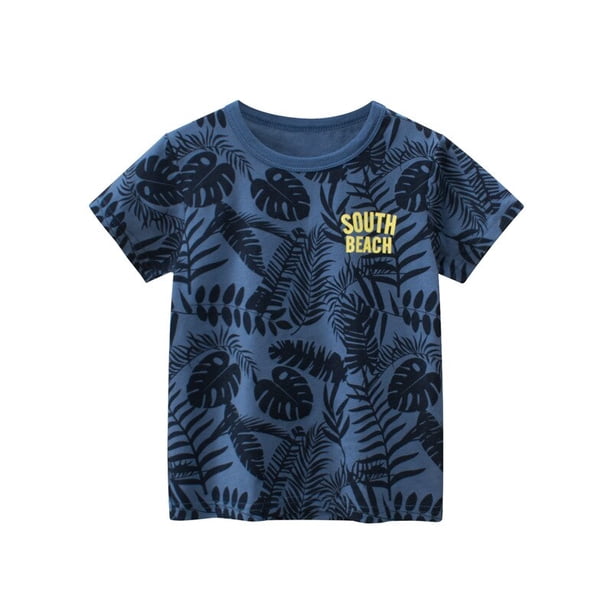 Camiseta de algodón para niños pequeños, ropa de manga corta, informal, holgada, 2-8