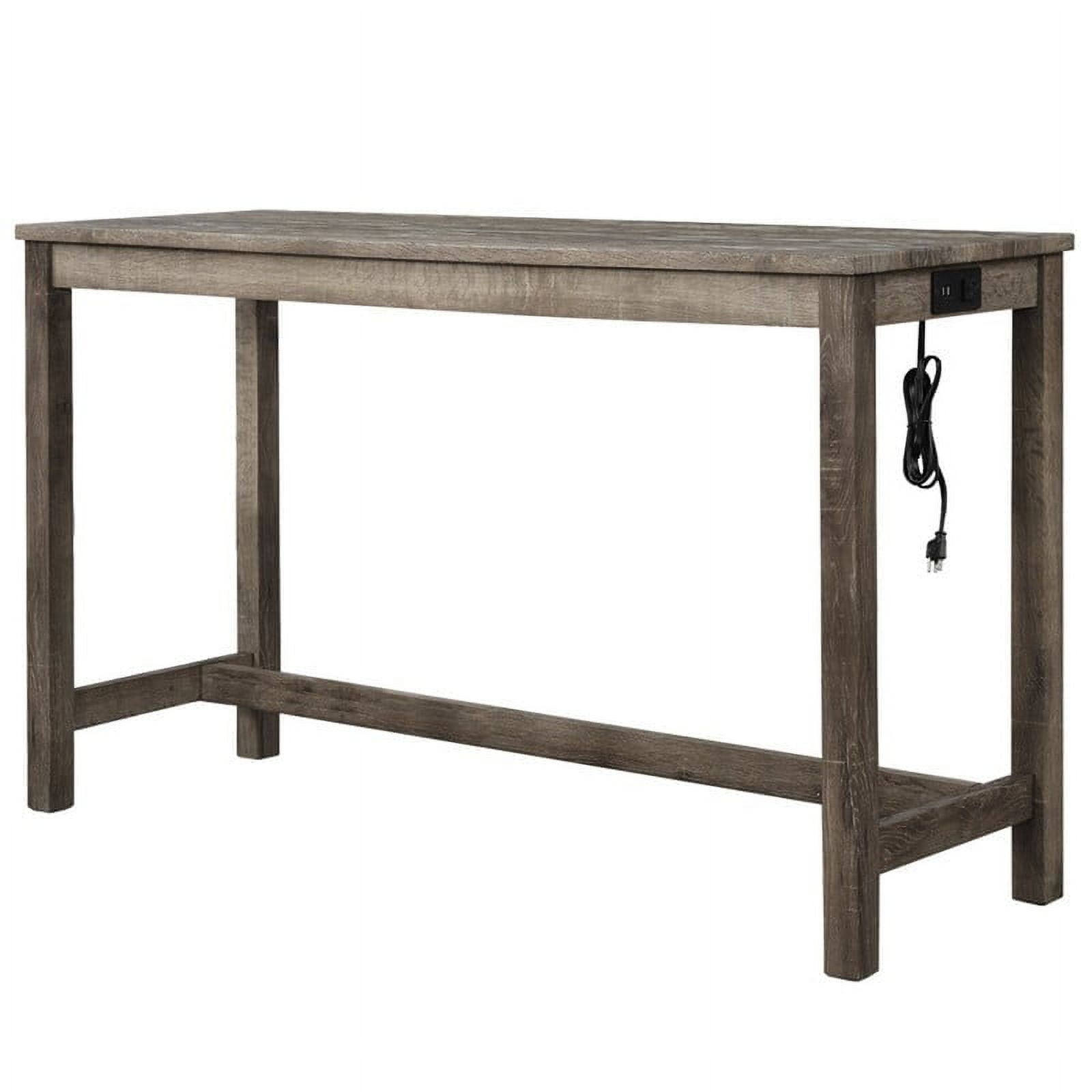 Best Master Furniture Yosef 3 Piece Rectangular Wood Bar Set in Oak