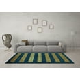 thumbnail image 3 of Ahgly Company Indoor Square Abstract Turquoise Blue Modern Area Rugs, 5' Square, 3 of 4