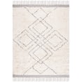 thumbnail image 2 of SAFAVIEH Casablanca Jarred Geometric Wool Shag Area Rug, Grey/Ivory, 8' x 10', 2 of 10