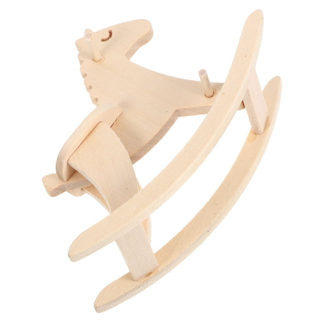 Minkissy Miniature Rocking Horse Rocking Horse Model Birch Wood 1Set for Photographers in Miniature Scene Photography