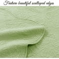 thumbnail image 2 of Cozy Line Victorian Medallion Matelasse Scalloped Edge 100% Cotton 3-Piece Green Quilt Bedding Set, King, 2 of 5