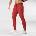 thumbnail image 4 of Ceisia Men Solid Color Loose Casual Pants Elastic Waist Drawstring Sports Gift Work Trousers, 4 of 5