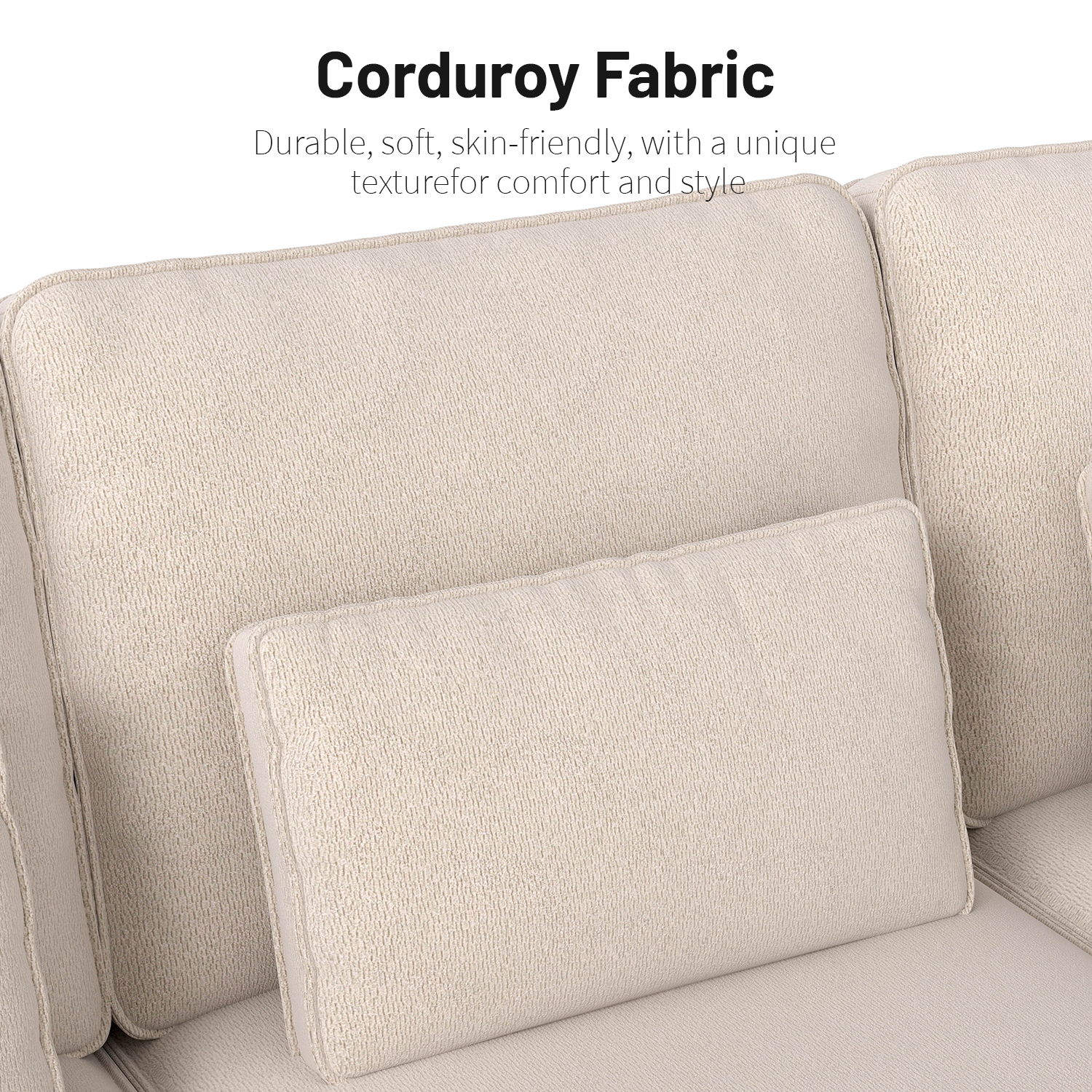 BSHTI Chenille Deep Seat Single Sofa Chair with Brushed Stainless Steel Cup Holder and Decorative Pillow – Modern Cozy Accent Chair for Living Room