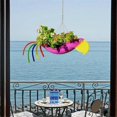 thumbnail image 3 of Metal Flower Pot Exquisite Flying Bird Shape Colorful Parrot Flower Pot Hanging Planter Garden Decorative Flower Pot,L,B, 3 of 5