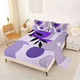 thumbnail image 2 of jejeloiu Soft Abstract Queen Sheets For Men Women,Pastel Print Queen Sheet Sets,Purple White,4pcs,1 Flat Sheet, 1 Fitted Sheet and 2 Pillowcases, 2 of 6