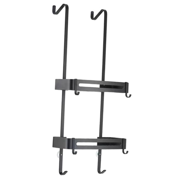 Estante colgante para ducha de baño, fácil de instalar, con ventosas, para almacenamiento. Negro