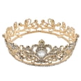 thumbnail image 4 of HONMEET Crystal Wedding Tiara Royal Queen Crown Headband Rhinestone Princess Headpieces Hair Accessories for Bridal Birthday Party, 4 of 7
