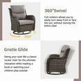 thumbnail image 5 of PARKWELL Patio Wicker Chairs Swivel Rocker Set of 2,Outdoor Rattan Swivel Glider Rocking Lounge Chairs for Patio Porch Pool,Brown/Gray, 5 of 8