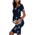 thumbnail image 4 of Taqqpue Women's Maternity Dress Short Sleeve Crew Neck Bodycon Wedding Guest Pregnancy Dresses Printed Fitted Stretch Maternity Clothes Summer Boho Baby Shower Photoshoot, 4 of 6