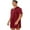 Burgundy, variant on iEFiEL Mens Satin Nightgown V Neck Short Sleeve Sleepwear Homewear