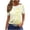 Yellow Blouses, variant on Jsaierl Womens Short Sleeve Tops Plus Size Dressy Shirts Round Neck Soft Ladies Blouses Fashion Print T Shirts Top S-3XL