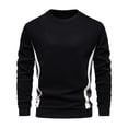 thumbnail image 2 of BAETEUY Men Top, Autumn, Winter, O Neck, Loose, Contrast Color, Elastic, Cuffs, Pullover, Patchwork, Mid Length, Sport, Daily, Wear, School, Sweatshirt, 2 of 8