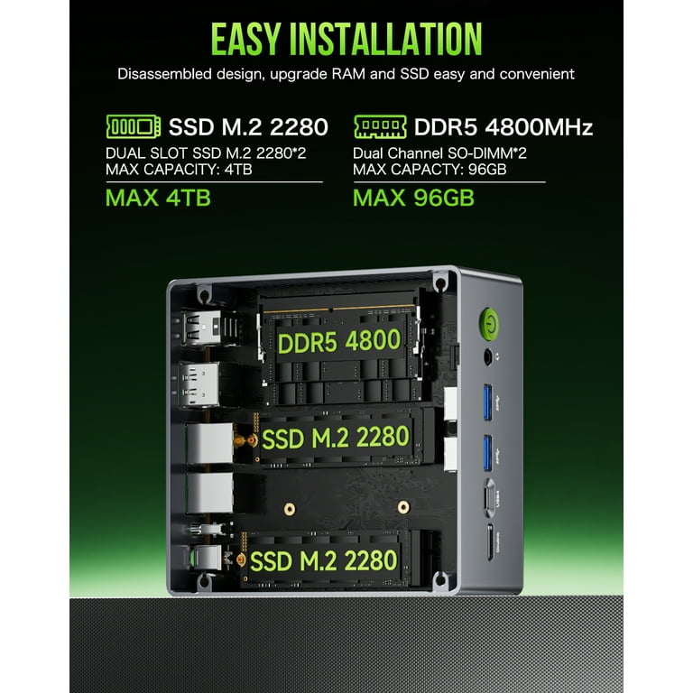 Nucbox M7 プロミニPC 32GB 1TB SSD GMKtec Mini Gaming PC, 32GB DDR5 1TB SSD, AMD Ryzen 7 PRO 6850H(Up