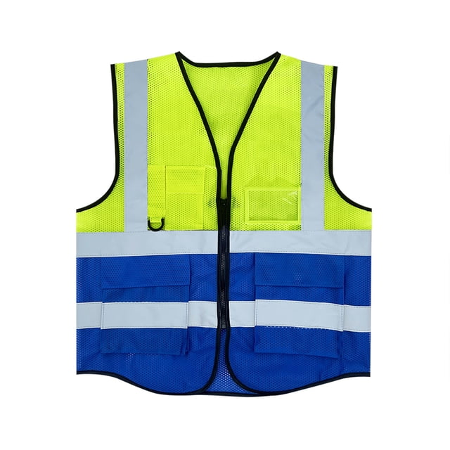 Tauxra Work Jacket for Men, High Visibility Jacket with Reflective Safety Stripes, Lightweight Breathable Fleece and Full Zip with Multiple Pockets for Outdoor Work and Wear