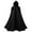 Black, variant on COOLIK Medieval Hooded Cloak Renaissance Cape with Ruffled Shawl Collar Halloween Medieval Costume for Women Men Halloween Cosplay, Red