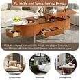 thumbnail image 6 of Harper & Bright Designs Lift Top Coffee Table with Tray, Oval Center Table with Hidden Compartment for Living Room, Brown, 6 of 19