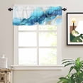 thumbnail image 2 of Abstract Marble Texture Valances for Windows Blue Gold Gradient Modern Art Decoration Rod Pocket Curtain Valance Window Treatment Short Curtains for Kitchen Living Room, 60"x18", 2 of 5