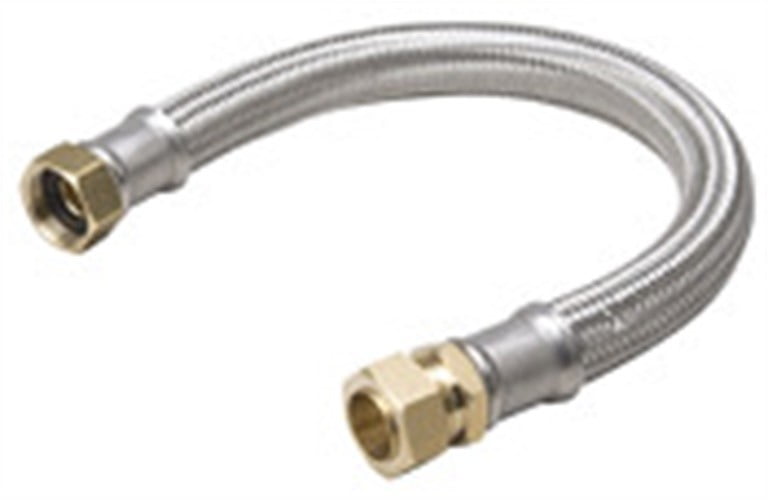 B & K Industries 496-218 Braided Stainless Steel Water Supply Connector & Water Heaters, 0.75 x 24 in